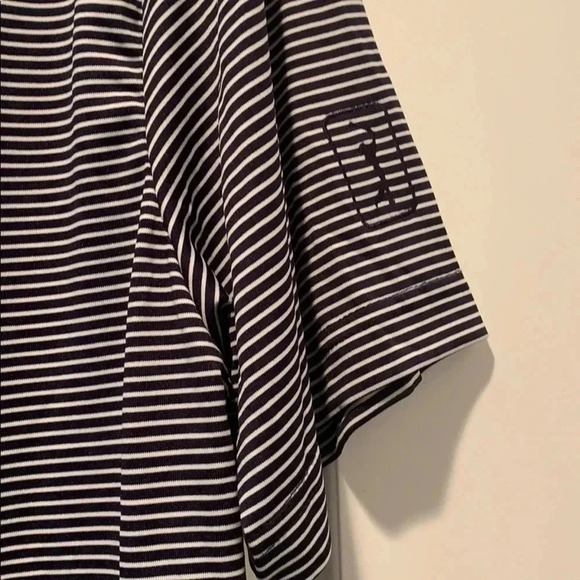 PGA Tour Golf Polo Striped Performance Shirt Navy Blue - Picture 5 of 10